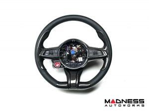Alfa Romeo Giulia Steering Wheel Trim - Carbon Fiber - Lower Spoke Trim - QV Model - 2020+ models - Blue Candy